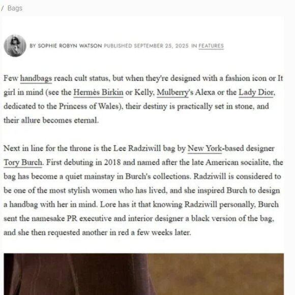 Lee Radziwill Large Double Satchel Tory Burch bag in brown leather/suede trim - Picture 15 of 16